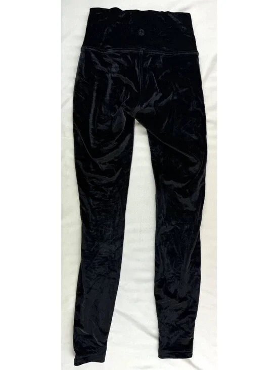 Lululemon Wunder Lounge High Rise Tight Velvet 27" Black Leggings Size 4 - Picture 2 of 8